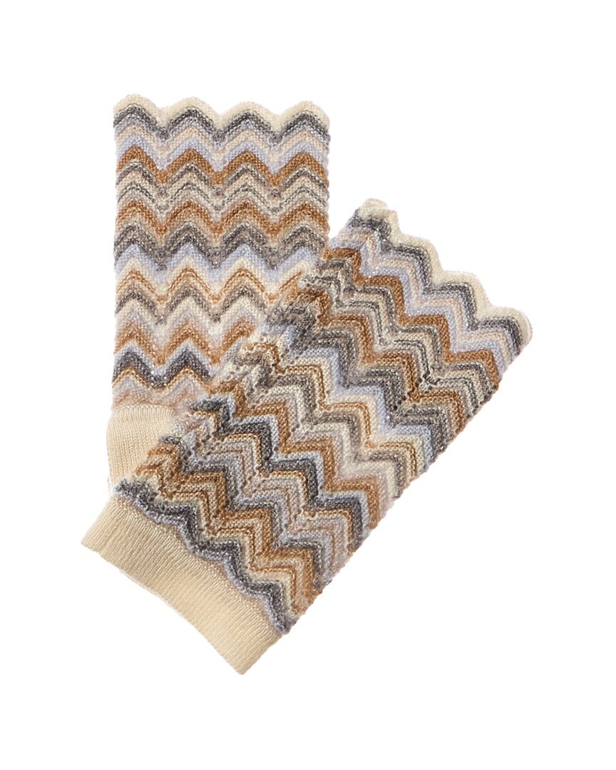 Кашемировые перчатки для текстовых сообщений Forte Cashmere Zig Zag Stitch Женские коричневые Os 6190₽