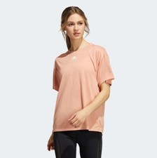 Image of ADIDAS Women's Pink Training 3-Stripes Tee RRP £30