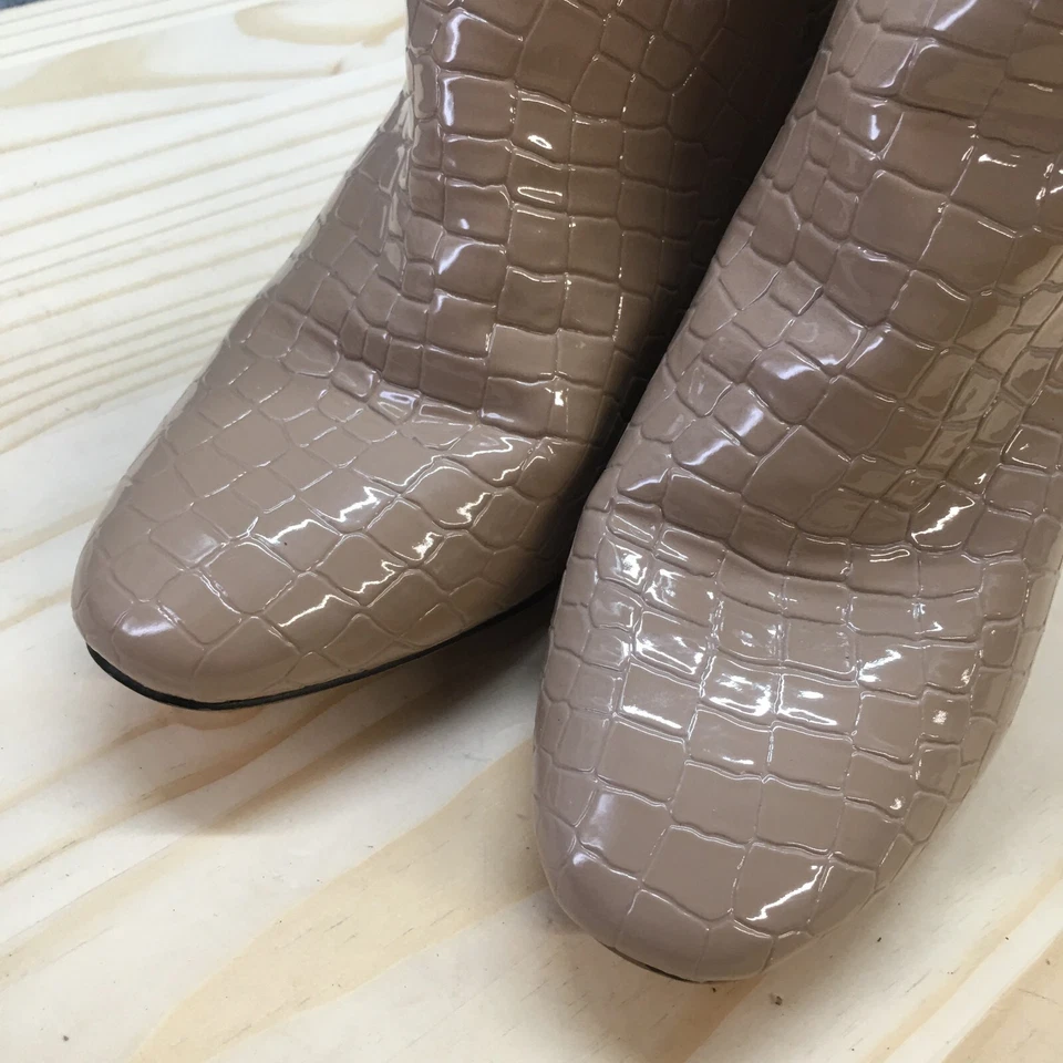 Topshop Botas Mujer 37 Belice Espalda Cremallera Botín Marrón Imitación Cuero Tacones Foto 4 de 4