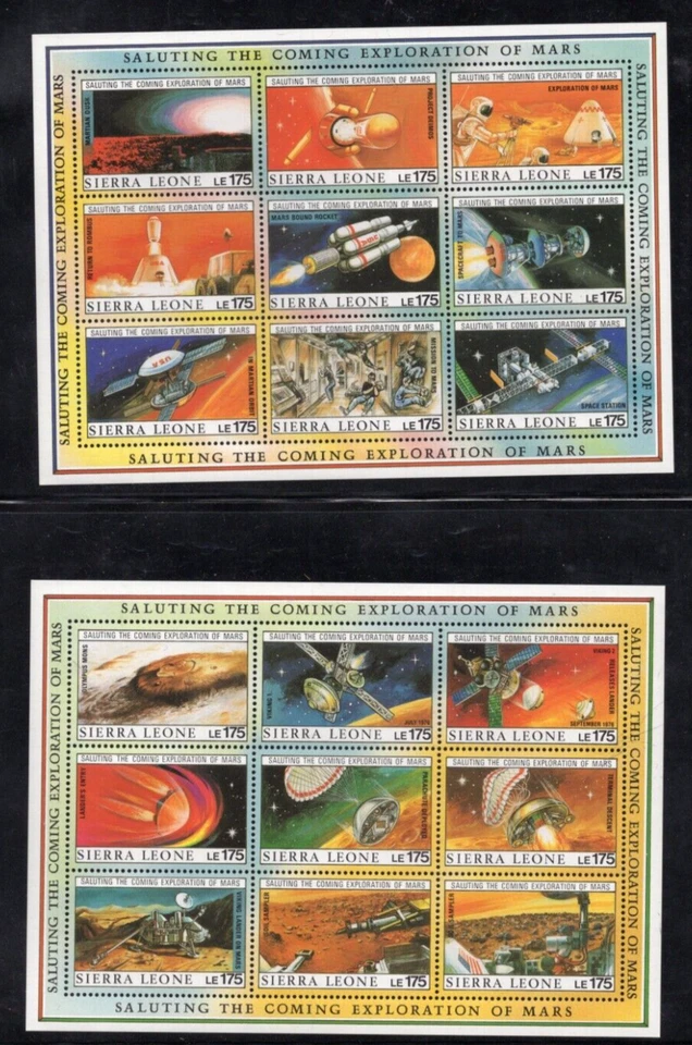 SIERRA LEONA 1990 EXPLORACIÓN ESPACIAL DE MARTE SC. #1167-1170, DOS JUEGOS COMPLETOS Foto 3 de 4