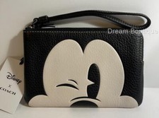 Disney X Coach Corner Zip Wristlet With Wink Mickey Mouse NWT LAST ONE