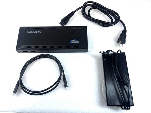 WAVLINK Universal USB C Docking Station Rev G1 WL-UG69PD2 w/Power & USB C Cable