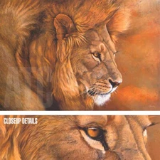 39W"x27H" LION DU SERENGETI by DANIELLE BECK - KING JUNGLE LEO CHOICES of CANVAS