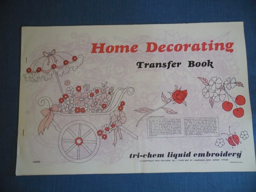 Tri Chem Hot Iron Transfers Book 0665 Home Decorating Flowers Bouquet Butterfly