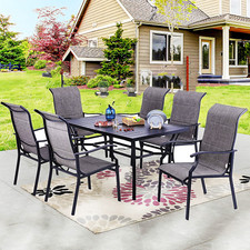 7Pcs Patio Furniture Set Outdoor Dining Table Set Patio Furniture Table Chairs