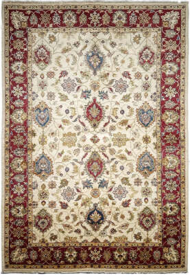 5x8' Cream Floral Vegetable Dyed Chobi Rug 74021