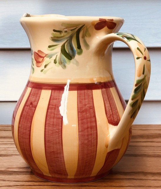 GAIL PITTMAN POTTERY Hand Painted Provencestyle Pitcher for "Southern
