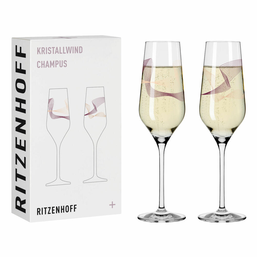 Ritzenhoff Champagne glasses set of 2 crystal wind 001 eBay