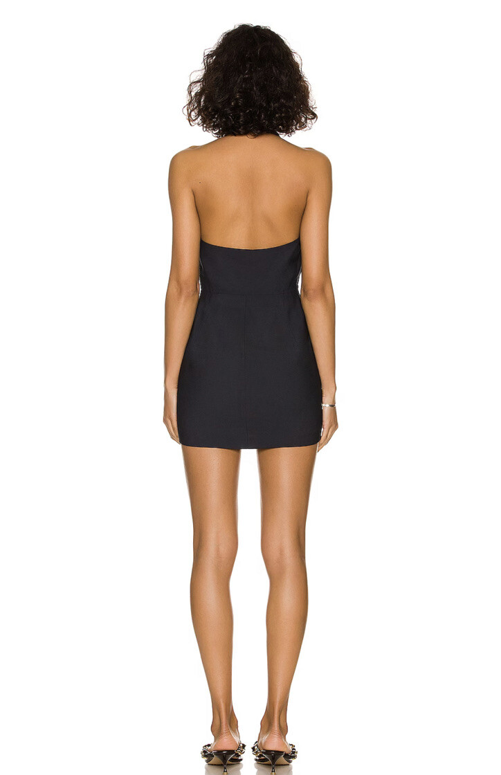 The Sei Cross Front Halter Mini Dress Abyss Black Silk 8 NWT $644 | eBay