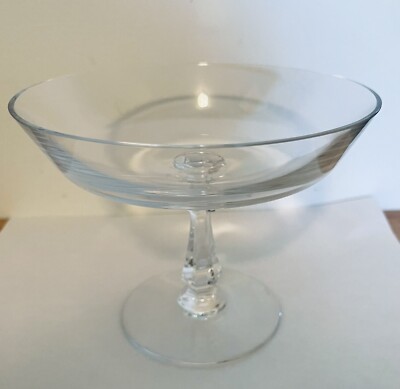 VAL ST LAMBERT VSL Crystal Compote Glass Footed Candy Dish Marked 1960's