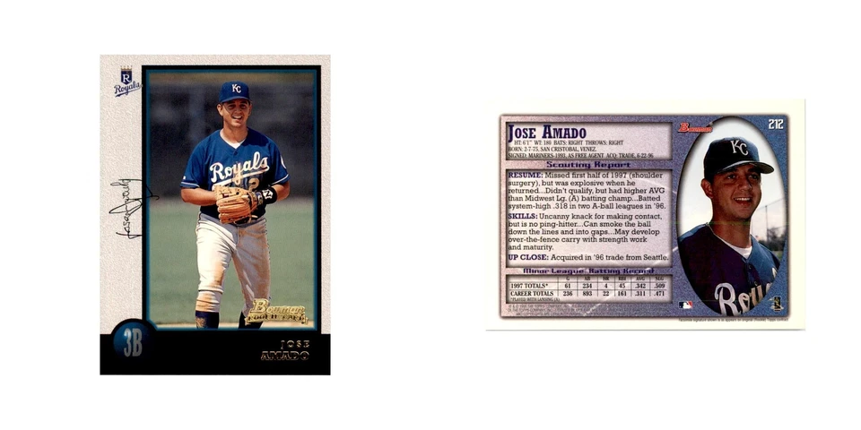 1998 Bowman Jose Amado Baseball Cards #212 - Image 3 of 3