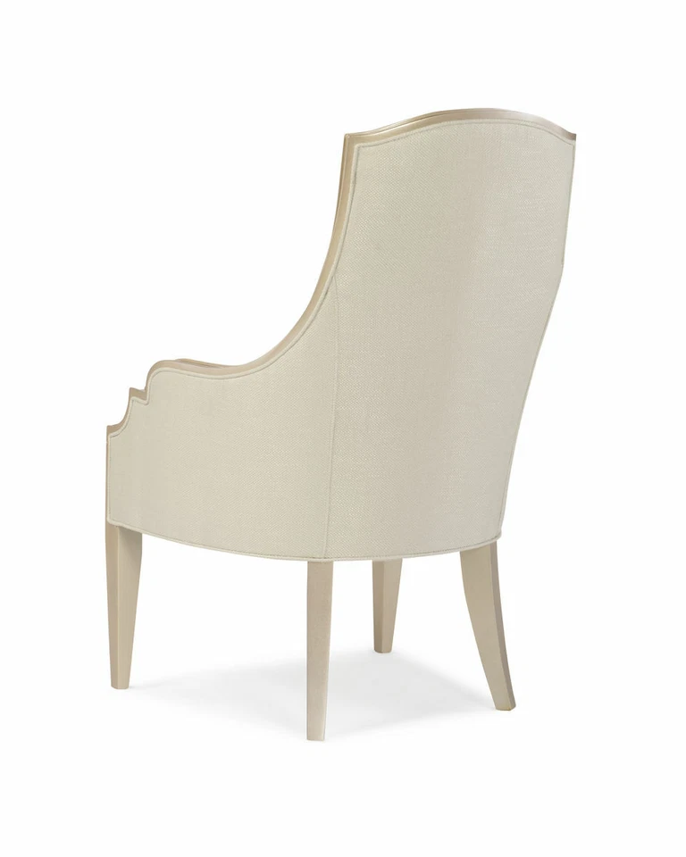 Silver leaf leaf and  cream fabric  arm chair - Image 2 of 4