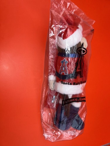 Los Angeles Angels MLB Santa RALLY MONKEY Farmer John Sealed Baseball 11” - NWT - Picture 6 of 7