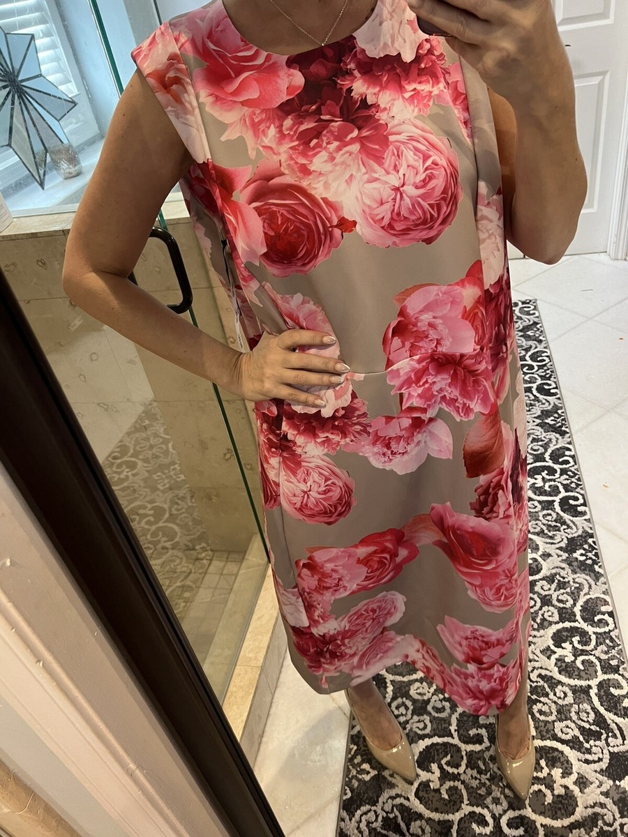 Calvin Klein Plus size 22W Women’s Tan Red Pink Scuba NWT!