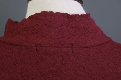 Yao Souka Paris Red Viscose Wool Long Sleeve Double Collar