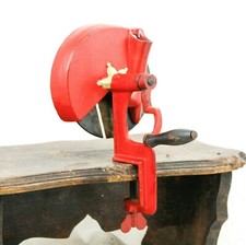 Antica o vintage affettatrice per fagioli c1940 morsetto per taglierina in fe...