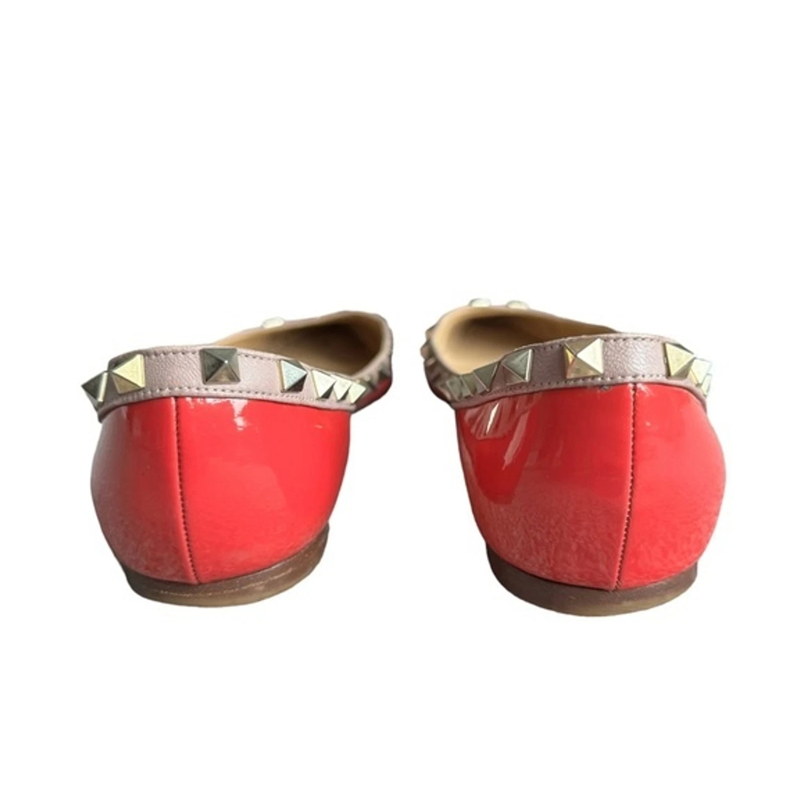 Scarpe a punta piatte in pelle verniciata Valentino rosa e oro rosa e oro taglia 7 5