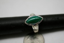 Designer Sterling Silver 925 Cabochon Malachite Size 8