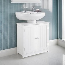Cabinet Bathroom Under Sink Basin White  Storage Cupboard Vanity Unit Furniture