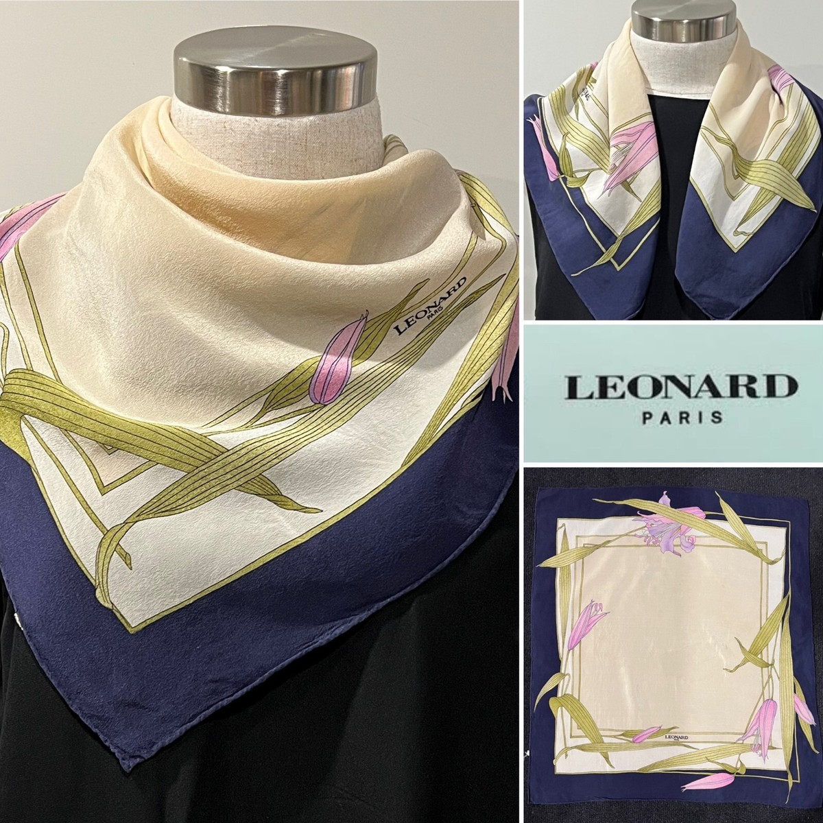 Foulard Soie Leonard Multicolore - Occasion, Style Bandana Ou Carré, Pour Femme