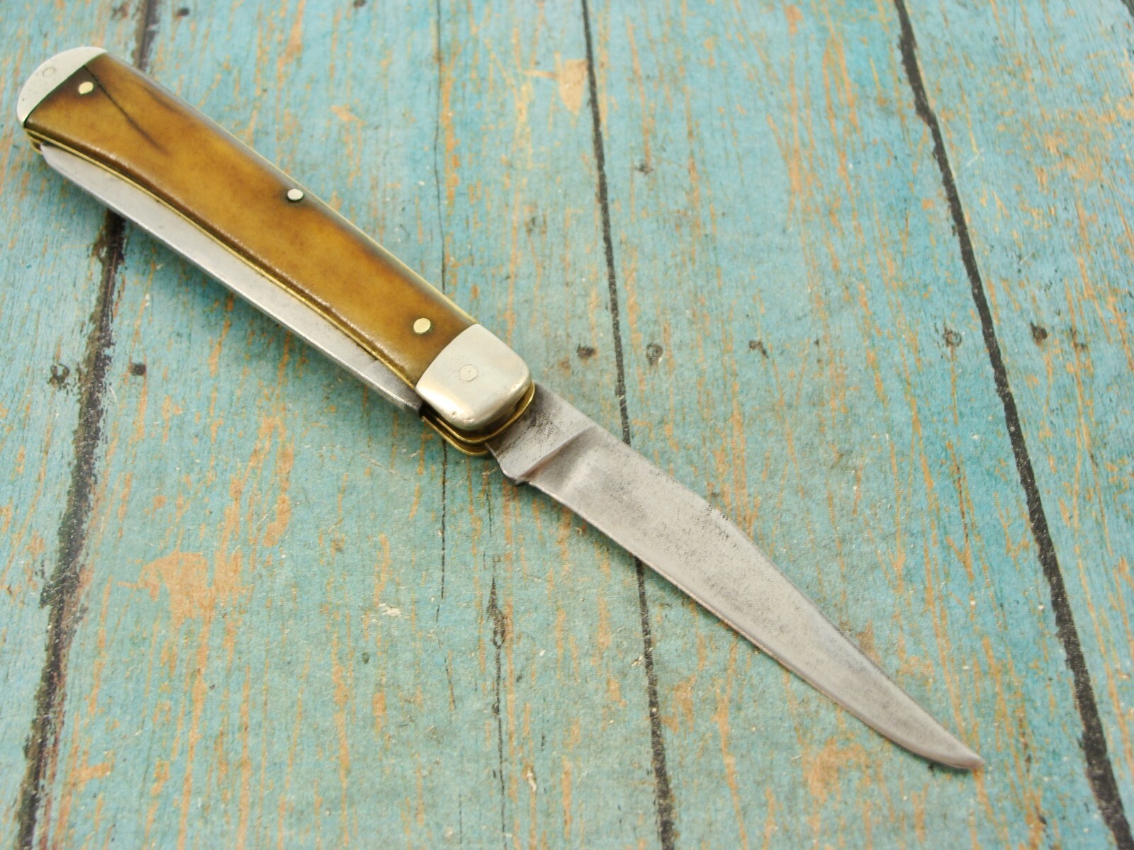 VINTAGE KABAR USA STAG TRAPPER JACK FOLDING POCKET KNIFE HUNTING KABAR