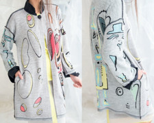 Elisa Cavaletti Strick Mantel Strickjacke FITNESS Gr. XXL- 46 - 48 LONGWESTE