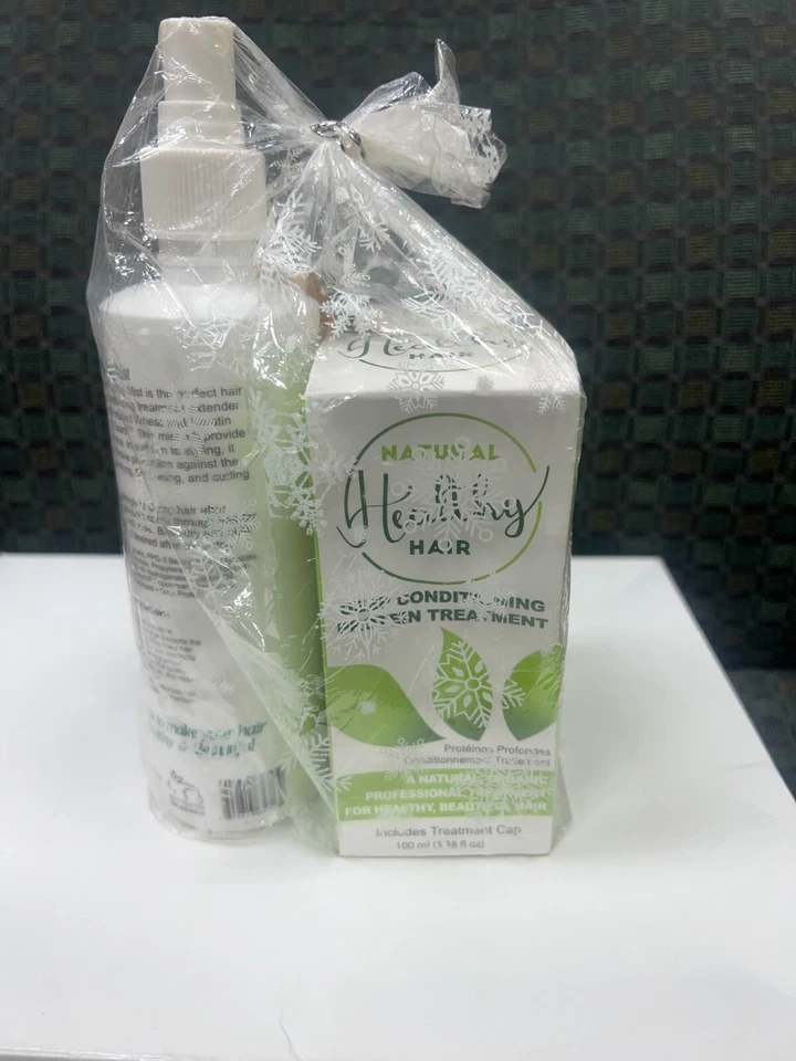 Juego de 4 tratamientos capilares naturales saludables. Acondicionador profundo, sérum anti-frizz etc. Foto 3 de 4