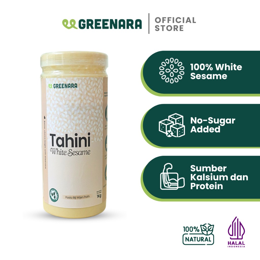 Pasta de sésamo blanco Tahini 1 kg untable natural, a base de plantas
