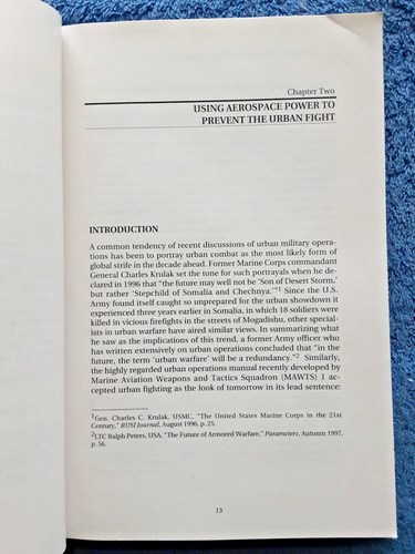Aerospace Operations in Urban Environments: Exploring New Concepts (Soft, 2000) - Picture 5 of 10
