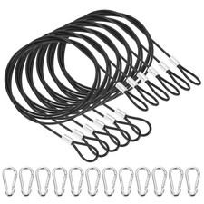 39 Inch Safety Cable Lock, 6 Pcs 304 Stainless Steel Security Wire Rope Black