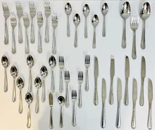 Oneida 39 Pcs JOANN Stainless Flatware Pattern Forks Knives Spoons Serving Pcs