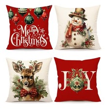 Fundas de cojin navidad 18x18 juego 4 decoracion navidena hogar sofa interior