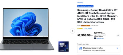 Samsung Galaxy Book4 Ultra (16.0 in '', Core Ultra 9, 32GB RAM, RTX 4070)