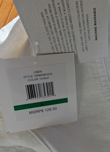 Ellen Tracy Fabrycznie nowa z metką Damska rozmiar Duża lniana kurtka Biała kreda - Zdjęcie 5 z 6