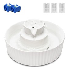 Ceramic Cat Water Fountain, 2.1L/71oz Cupcake Pet Water Fountain for Dog and ...