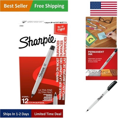 Craft Your Imagination with 12 Black Ultra Fine Tip Permanent Markers for Kids
