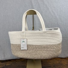 Large Baby Diaper Caddy Organizer, Cotton Rope Nursery Basket, Portable