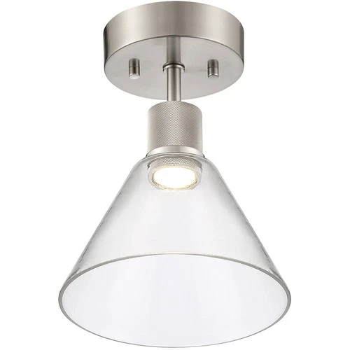 Access Lighting 63146LEDD-BS/CLR Port Nine Semi-Flush Mount Brushed Steel - Picture 3 of 4