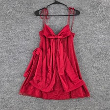 For Love & Lemons Dress Large Acacia Slip Mini Bow Red Coquette Party Girly Chic