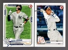 2 CARD LOT OF 2021 BOWMAN #74 2020 #2 AARON JUDGE NEW YORK YANKEES