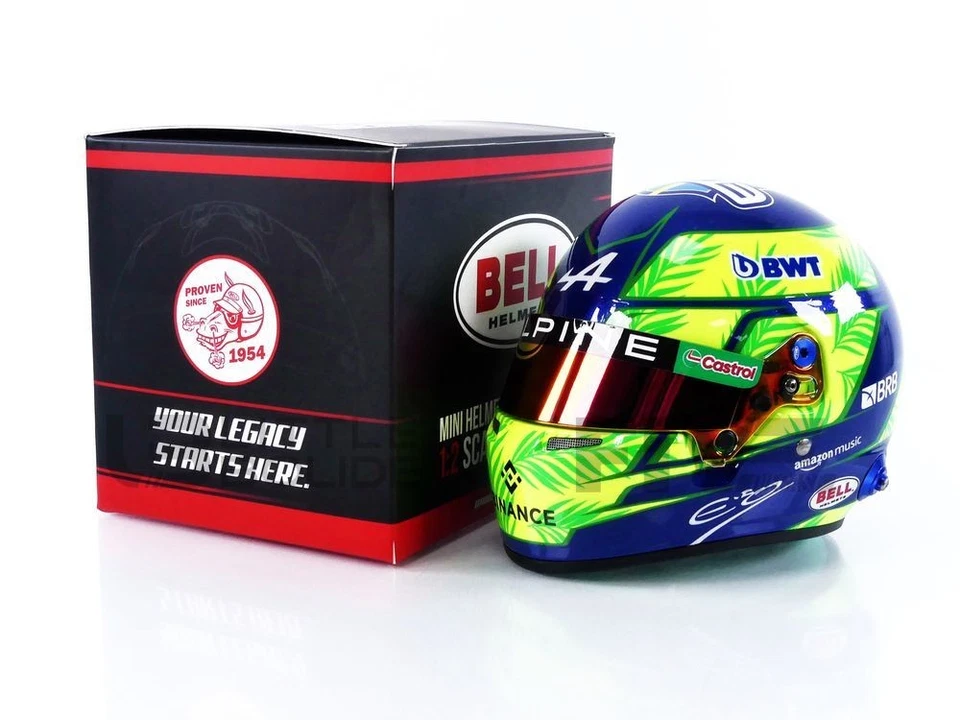 MINI HELMET 1/2 - CASQUE ESTEBAN OCON - ALPINE BRAZIL GP 2023 4100294