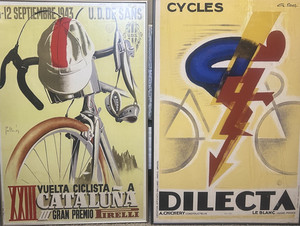 ORIGINALs 1928 DILECTA CYCLE DECO & 1943 SPAIN PIRELLI BICYCLE NOT reprodution