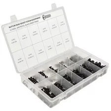Kerr Lakeside Bhcs631 #6-32 To 5/16"-18 Cap Screw Assortment, Button, Black