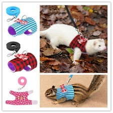 Pet Ferret Adjustable Squirrel Chest Strap Harness Leash Leads Hamster Vest.