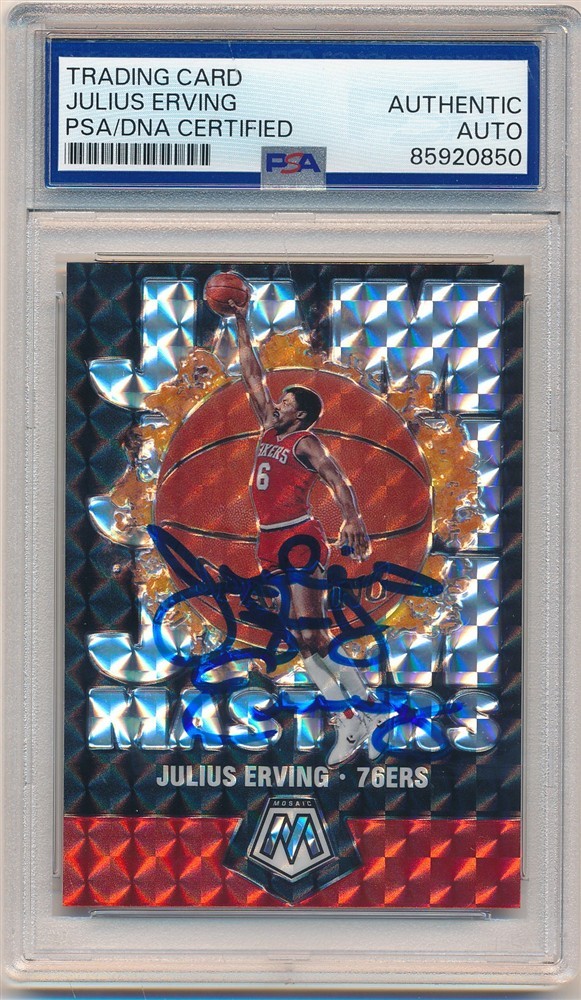 JULIUS ERVING 2019/20 MOSAIC JAM MASTERS SIGNED AUTOGRAPH PSA AUTHENTIC AUTO SP view 1