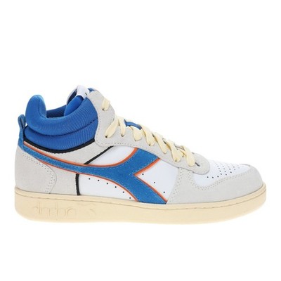 diadora Magic Basket Demi Cut Suede Leather Lace Up  Mens White Sneakers Casual