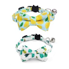 2-Pack Breakaway Cat Collars with Removable Double-Layer Bow Tie and Bell for...