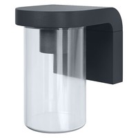 Wandlampe Aluminium IP44 E27 Glas Dunkelgrau Osram H:16 Cm AußEn Wandlampe Haus