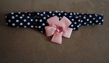 Polka Dots Pink Bow Headband Hairband