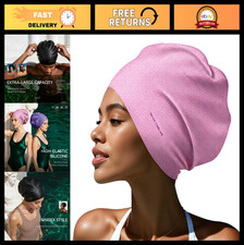 Large Swim Cap for Long Hair, Dreadlocks, Braids  Curls - Soft Silicone Pool Ca